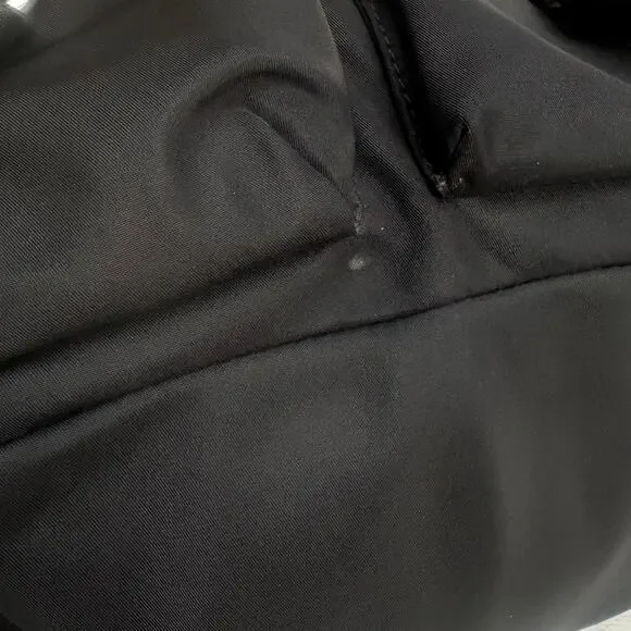 Kate Spade Carley Nylon Flap Backpack Black Drawstring Preppy Casual Athleisure - Picture 12 of 16